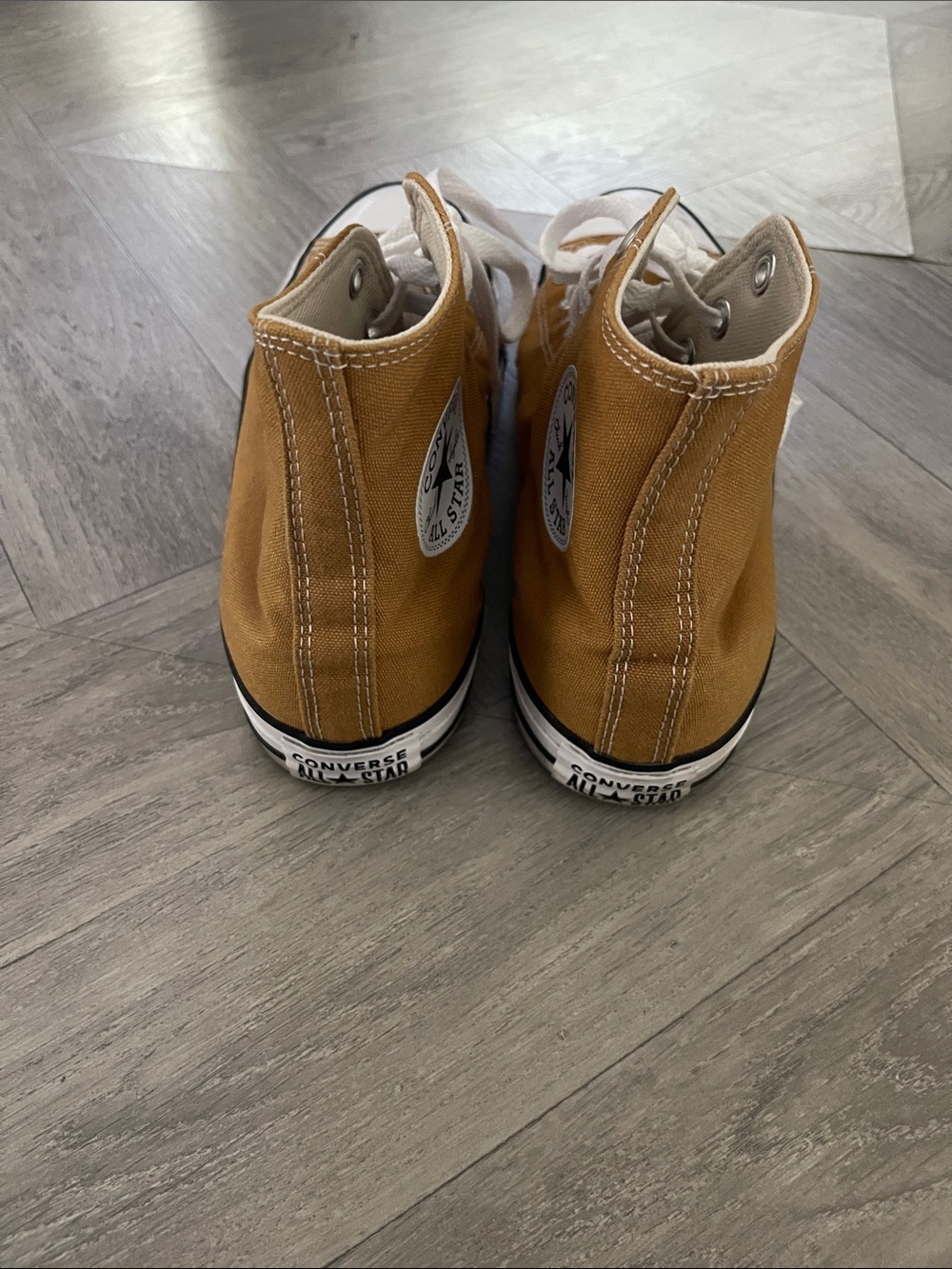 Converse High Top Sneakers in Camel with White Accents - Picture 3 of 6